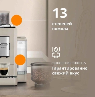 Кофемашина Delonghi Rivelia EXAM440.35.BG 1450Вт бежевый - купить недорого с доставкой в интернет-магазине