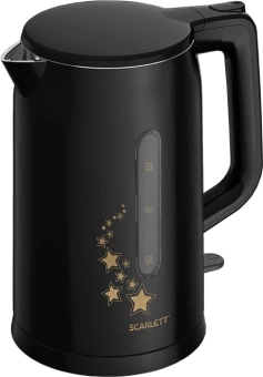 Чайник электрический Scarlett SC-EK21S45 1.5л. 2200Вт черный корпус: нерж.сталь/пластик - купить недорого с доставкой в интернет-магазине