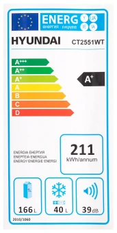 Холодильник Hyundai CT2551WT 2-хкамерн. белый - купить недорого с доставкой в интернет-магазине