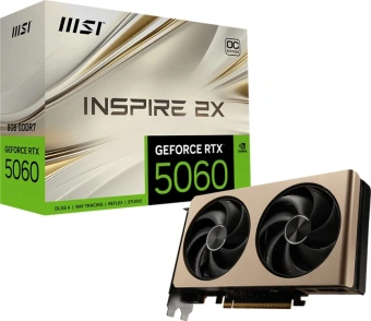 Видеокарта MSI PCI-E 5.0 RTX 5060 8G INSPIRE 2X OC NVIDIA GeForce RTX 5060 8Gb 128bit GDDR7 2535/28000 HDMIx1 DPx3 HDCP Ret - купить недорого с доставкой в интернет-магазине
