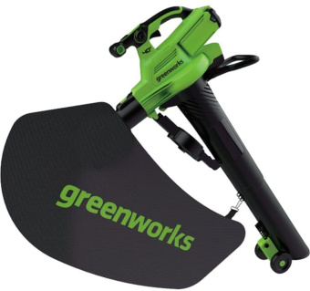 Воздуходувка-пылесос Greenworks GD40BV пит.:от аккум. зеленый/черный - купить недорого с доставкой в интернет-магазине