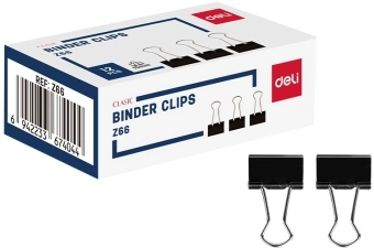 Зажимы Deli EZ66 металл 15мм черный (упак.:12шт) картонная коробка - купить недорого с доставкой в интернет-магазине