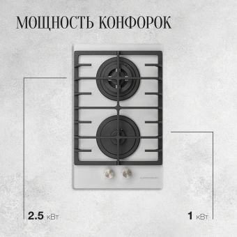 Газовая варочная поверхность Kuppersberg FG 33 W белый - купить недорого с доставкой в интернет-магазине