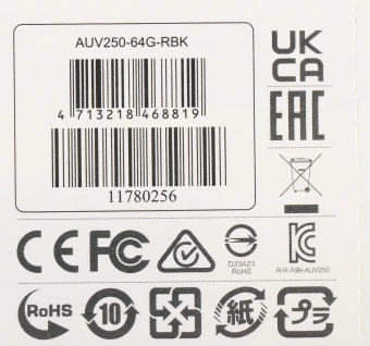 Флеш Диск A-Data 64GB UV250 AUV250-64G-RBK USB2.0 серебристый - купить недорого с доставкой в интернет-магазине
