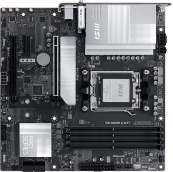 Материнская плата MSI PRO B850M-A WIFI SocketAM5 AMD B850 4xDDR5 mATX AC`97 8ch(7.1) 5Gigabit RAID+HDMI+DP - купить недорого с доставкой в интернет-магазине