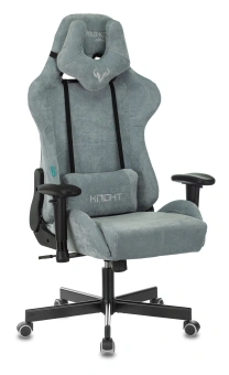 Кресло игровое Zombie VIKING KNIGHT Fabric серо-голубой Light-28 с подголов. крестов. металл - купить недорого с доставкой в интернет-магазине