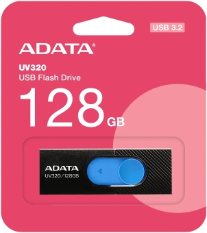 Флеш Диск A-Data 128GB UV320 AUV320-128G-RBKBL USB3.2 черный - купить недорого с доставкой в интернет-магазине