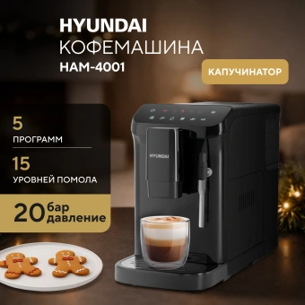 Кофемашина Hyundai HAM-4001 1350Вт черный - купить недорого с доставкой в интернет-магазине