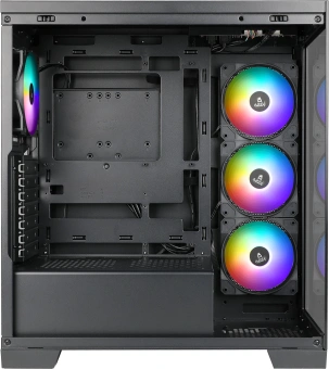 Корпус Azza Cove черный без БП ATX 6x120mm 2x140mm 1xUSB2.0 1xUSB3.0 audio bott PSU - купить недорого с доставкой в интернет-магазине