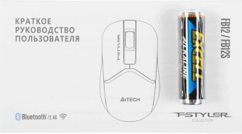 Мышь A4Tech Fstyler FB12 белый оптическая 1200dpi беспров. BT/Radio USB 3but (FB12 WHITE) - купить недорого с доставкой в интернет-магазине