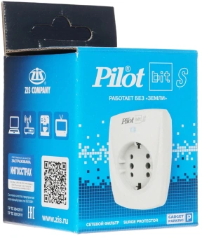 Сетевой фильтр Pilot Bit S (GP) (1 розетка) белый (коробка) - купить недорого с доставкой в интернет-магазине