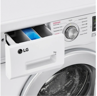 Стиральная машина LG F1296HDS1 класс: A загр.фронтальная макс.:7кг белый инвертор - купить недорого с доставкой в интернет-магазине
