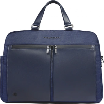 Деловая сумка Piquadro Orion CA6624S136/BLU с отделением для ноутбука синий ткань/натур.кожа - купить недорого с доставкой в интернет-магазине