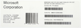 Операционная система Microsoft Windows Svr Std 2022 64Bit Eng 1pk DSP OEI DVD 16 Core (P73-08328) - купить недорого с доставкой в интернет-магазине