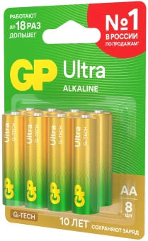 Батарея GP Ultra 15AUA21-2CRSBC8 AA (8шт) блистер - купить недорого с доставкой в интернет-магазине