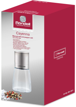 Мельница для перца/соли Rondell Cayenna RD-1801 стальной упак.:подарочная коробка - купить недорого с доставкой в интернет-магазине