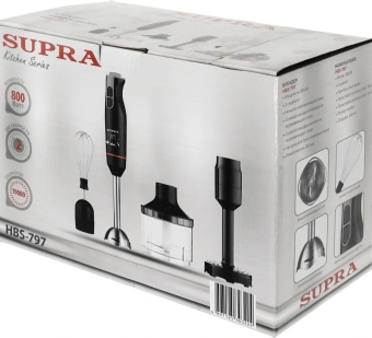 Блендер погружной Supra HBS-797 800Вт черный/красный - купить недорого с доставкой в интернет-магазине