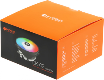 Устройство охлаждения(кулер) ID-Cooling DK-03 Rainbow RGB Soc-AM5/AM4/1200/1700/1851 черный 4-pin 14-26dB 100W 250gr Ret - купить недорого с доставкой в интернет-магазине