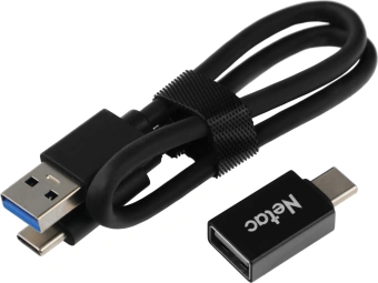 Накопитель SSD Netac USB-C 500GB NT01Z9-500G-32BK Z9 черный - купить недорого с доставкой в интернет-магазине
