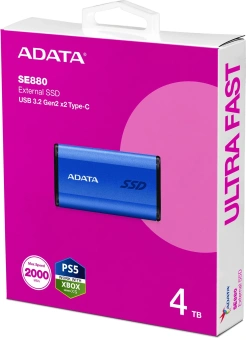 Накопитель SSD A-Data USB-C 4TB AELI-SE880-4TCBU SE880 2.5" синий - купить недорого с доставкой в интернет-магазине