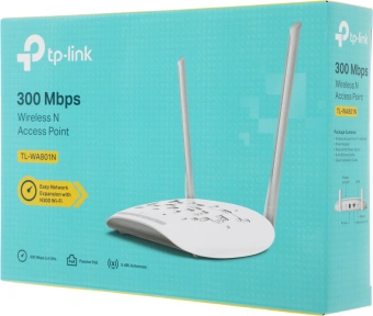 Точка доступа TP-Link TL-WA801N N300 10/100BASE-TX белый - купить недорого с доставкой в интернет-магазине