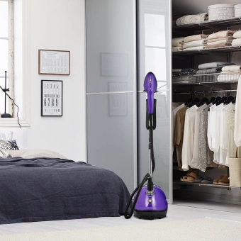 Отпариватель напольный Kitfort КТ-9123-1 1960Вт черный/фиолетовый - купить недорого с доставкой в интернет-магазине