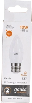 Лампа светодиодная Gauss Elementary 30210 10Вт цок.:E27 свеча (упак.:1шт) - купить недорого с доставкой в интернет-магазине