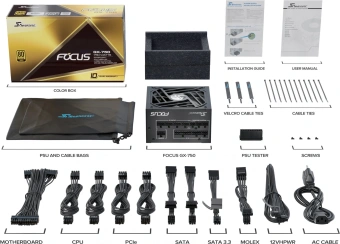 Блок питания Seasonic ATX 750W Focus GX-750 80+ gold (20+4pin) APFC 135mm fan 10xSATA Cab Manag RTL - купить недорого с доставкой в интернет-магазине