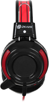 Наушники с микрофоном Оклик HS-G300 ARMAGEDDON черный/красный 2.2м мониторные оголовье (337457) - купить недорого с доставкой в интернет-магазине