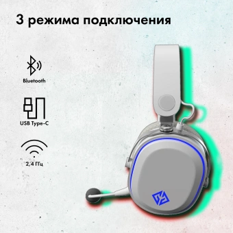 Наушники с микрофоном GMNG GG-HS405W белый мониторные BT/Radio/3.5mm оголовье (1899880) - купить недорого с доставкой в интернет-магазине