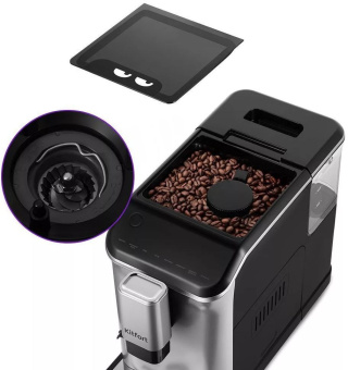 Кофемашина Kitfort КТ-7166 1350Вт черный/нержавеющая сталь - купить недорого с доставкой в интернет-магазине