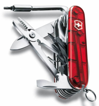 Нож перочинный Victorinox CyberTool L (1.7775.T) 91мм 39функц. красный полупрозрачный карт.коробка - купить недорого с доставкой в интернет-магазине