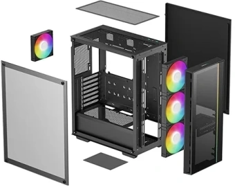 Корпус Deepcool Matrexx 55 V4 черный без БП E-ATX 2xUSB2.0 1xUSB3.0 audio bott PSU - купить недорого с доставкой в интернет-магазине