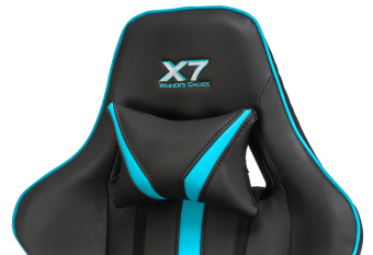 Кресло игровое A4Tech X7 GG-1200 черный/голубой эко.кожа крестов. пластик - купить недорого с доставкой в интернет-магазине