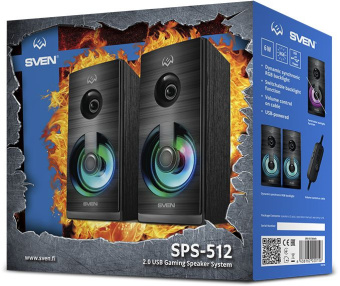 Колонки Sven SPS-512 2.0 черный 6Вт - купить недорого с доставкой в интернет-магазине