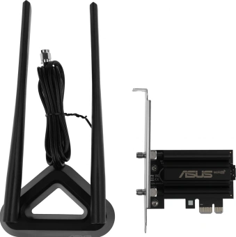 Сетевой адаптер Wi-Fi + Bluetooth Asus PCE-AXE59BT AXE5400 PCI Express x1 2ант. - купить недорого с доставкой в интернет-магазине