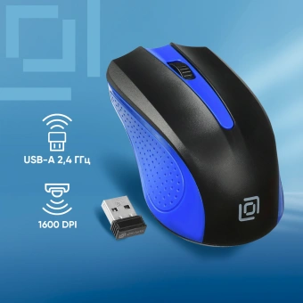 Мышь Оклик 485MW черный/синий оптическая 1000dpi беспров. USB для ноутбука 3but (997826) - купить недорого с доставкой в интернет-магазине