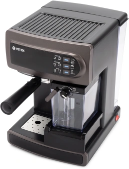 Кофеварка рожковая Vitek VT-1517 SR 1238Вт серый - купить недорого с доставкой в интернет-магазине