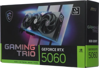 Видеокарта MSI PCI-E 5.0 RTX 5060 8G GAMING TRIO NVIDIA GeForce RTX 5060 8Gb 128bit GDDR7 2497/28000 HDMIx1 DPx3 HDCP Ret - купить недорого с доставкой в интернет-магазине