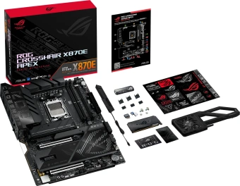 Материнская плата Asus ROG CROSSHAIR X870E APEX SocketAM5 AMD X870E 2xDDR5 ATX AC`97 8ch(7.1) 5Gigabit RAID - купить недорого с доставкой в интернет-магазине