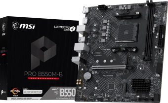 Материнская плата MSI PRO B550M-B Soc-AM4 AMD B550 2xDDR4 mATX AC`97 8ch(7.1) GbLAN RAID+HDMI+DP - купить недорого с доставкой в интернет-магазине