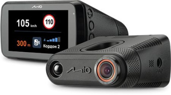 Видеорегистратор с радар-детектором Mio MiVue i85 ГЛОНАСС черный - купить недорого с доставкой в интернет-магазине