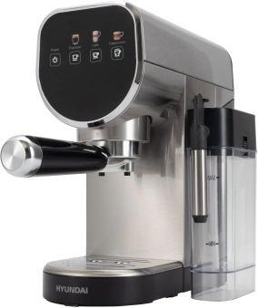Кофеварка рожковая Hyundai HEM-4307 1350Вт серебристый - купить недорого с доставкой в интернет-магазине