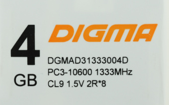 Память DDR3 4GB 1333MHz Digma DGMAD31333004D RTL PC3-10600 CL9 DIMM 240-pin 1.35В dual rank Ret - купить недорого с доставкой в интернет-магазине