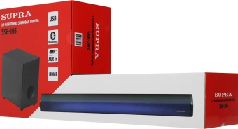 Саундбар Supra SSB-205 2.1 40Вт+60Вт черный - купить недорого с доставкой в интернет-магазине