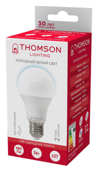 Лампа светодиодная Thomson TH-B2300 5Вт цок.:E27 груша 220B 6500K св.свеч.бел.хол. A (упак.:1шт) - купить недорого с доставкой в интернет-магазине