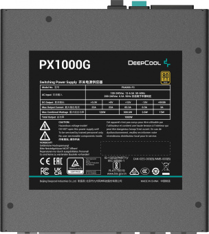 Блок питания Deepcool ATX 1000W PX1000G Gen.5 80+ gold 24+2x(4+4) pin APFC 120mm fan 8xSATA RTL - купить недорого с доставкой в интернет-магазине