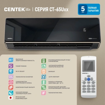 Сплит-система Centek CT-65U10 черный - купить недорого с доставкой в интернет-магазине