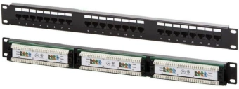 Патч-панель Lanmaster NM-PPU24C 19" 1U 24xRJ45 кат.5E UTP - купить недорого с доставкой в интернет-магазине