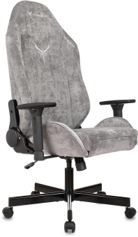 Кресло игровое Knight N1 Fabric серый Light-19 с подголов. крестов. металл - купить недорого с доставкой в интернет-магазине